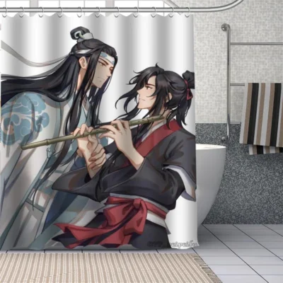 HOT Anime Mo Dao Zu Shi Shower Curtains Waterproof Fabric Cloth Bathroom Decoration Supply Washable Bath 6 - Heaven Officials Blessing Merch