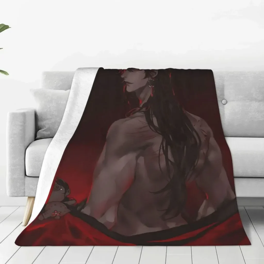 Heaven Official s Blessing Hua Cheng Fleece Throw Blanket Anime Yaoi Lgbt Blankets for Home Travel - Heaven Officials Blessing Merch