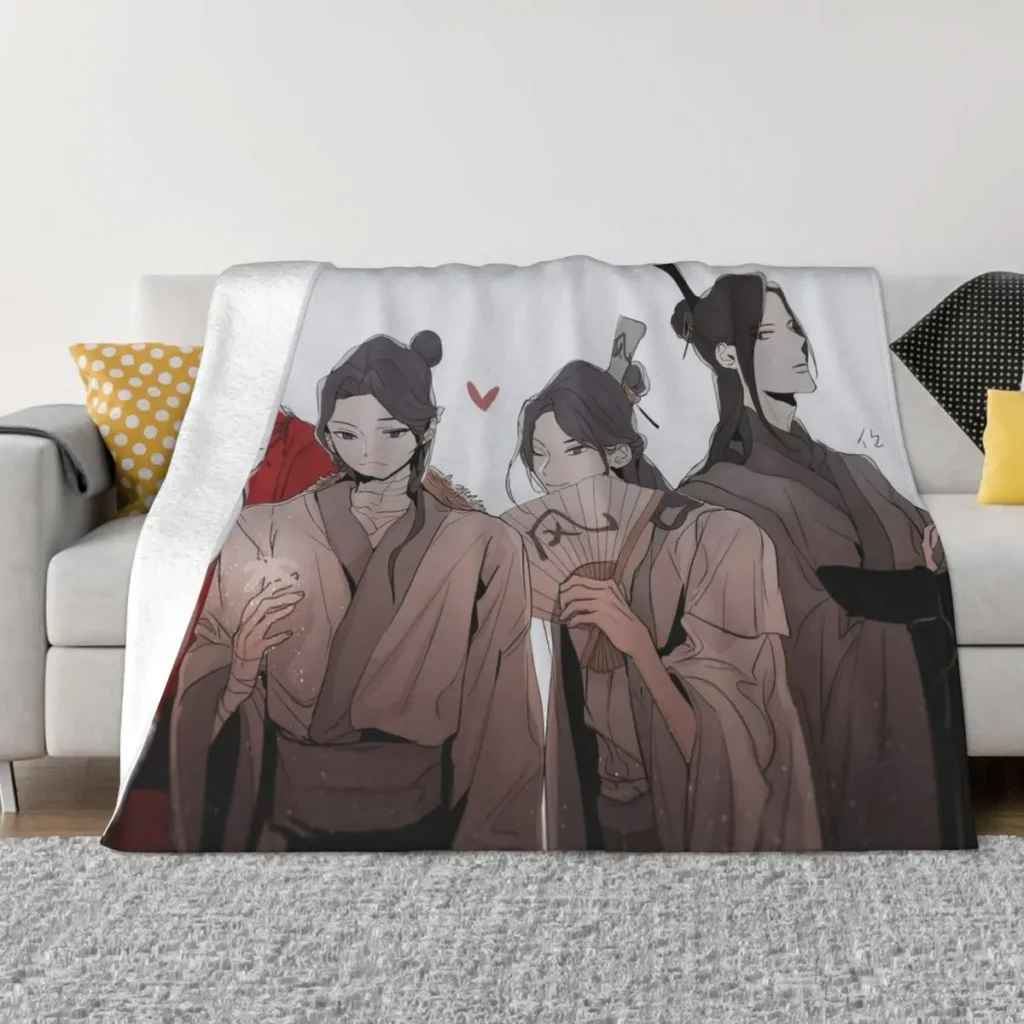 Selimut Flanel Tian Guan Ci Fu Berkah Resmi Surga Selimut Lempar Anime Yaoi Lgbt untuk Sofa - Heaven Officials Blessing Merch