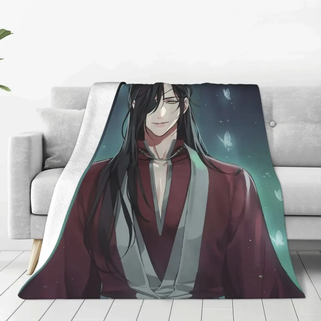 Selimut Lempar Flanel Hua Cheng Berkat Resmi Surga Selimut Lgbt Anime Yaoi untuk Seprai Mobil Super - Heaven Officials Blessing Merch