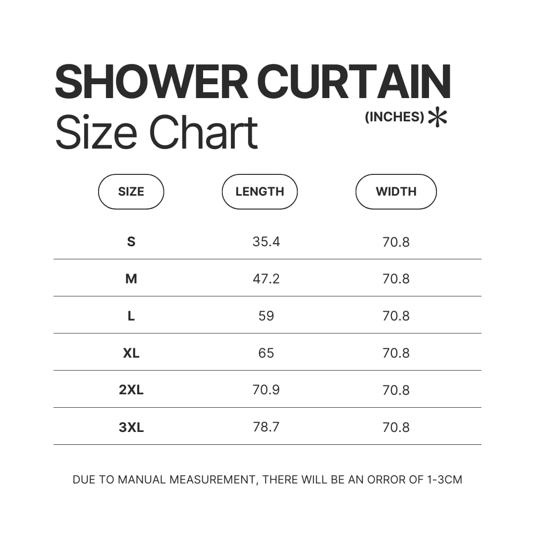 Shower Curtain Size Chart - Heaven Officials Blessing Merch