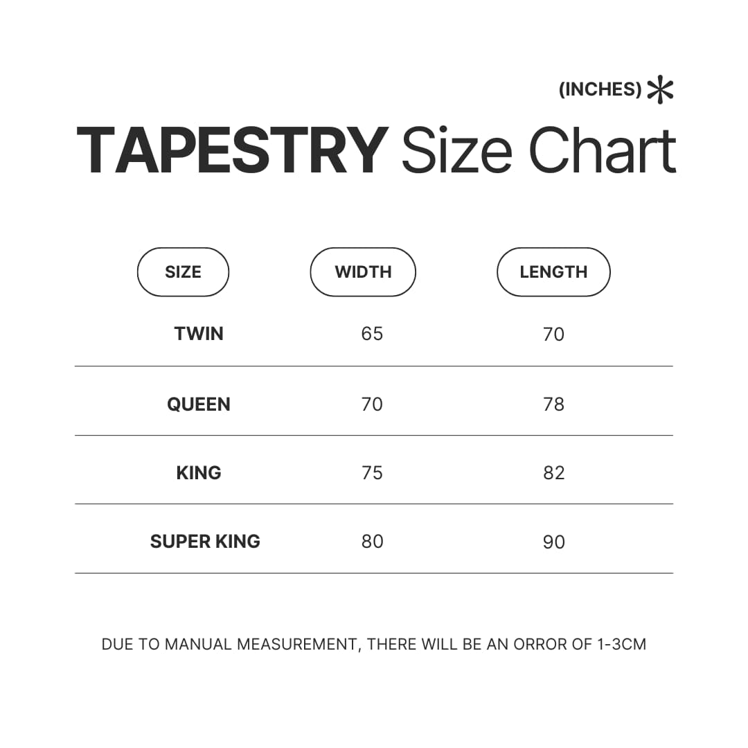 Tapestry Size Chart - Heaven Officials Blessing Merch