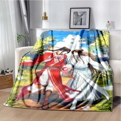 Tian Guan Ci Fu Anime Flannel Soft Blanket Heaven Official s Blessing Plush Warm Blanket Bedroom 3 - Heaven Officials Blessing Merch