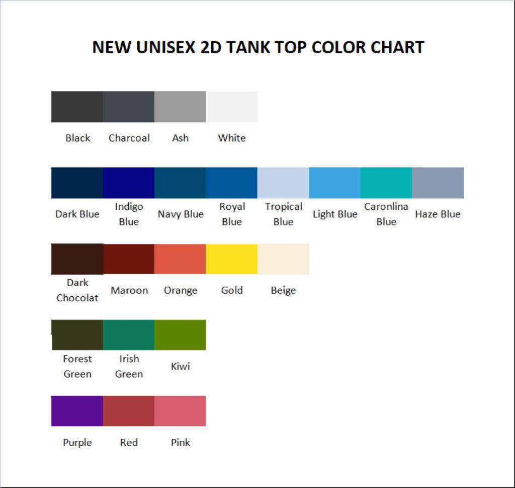 tank top color chart - Heaven Officials Blessing Merch