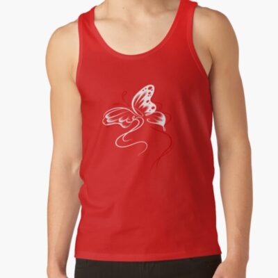 Red Hualian Butterfly Design Tank Top - Heaven Officials Blessing Merch